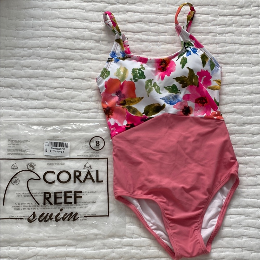 Coral Reef Kids Floral Pink Swimsuit